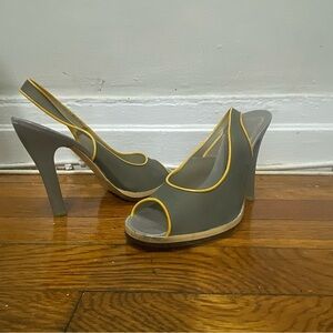 Pair of Rochas sling-back open-toed high heels / sandals